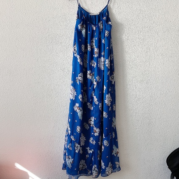zara blue floral maxi dress